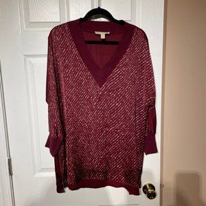 Women Michael Kors Long Burgundy Blouse -size L